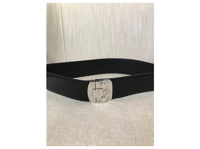 Cinturón Gucci de cuero negro con paneles elásticos Talla 80 - vista 5