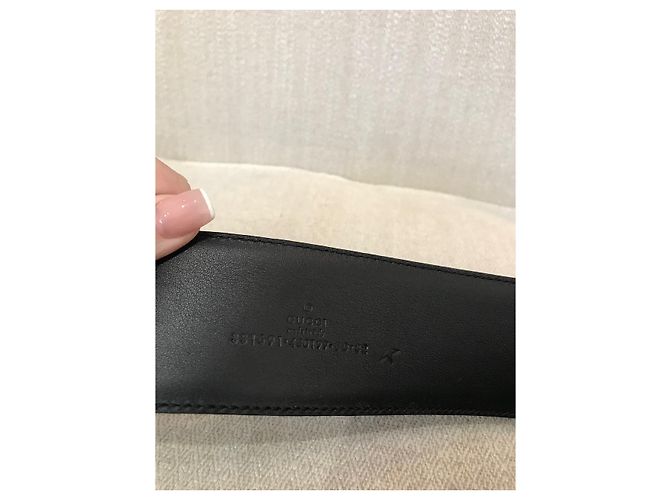 Cinturón Gucci de cuero negro con paneles elásticos Talla 80 - vista 6