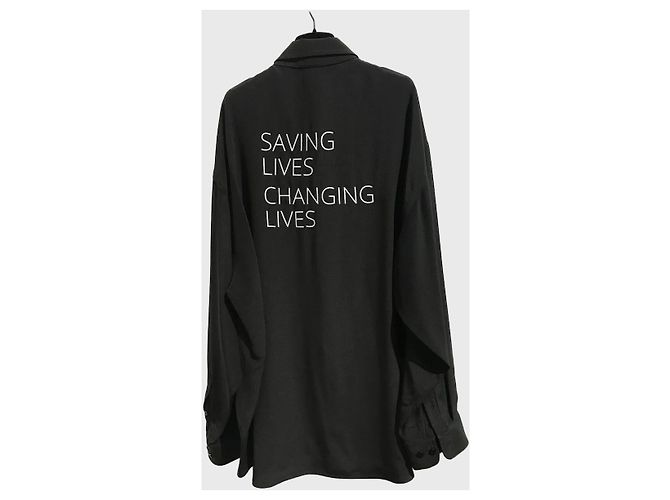 Camicia Balenciaga nera T.34 Nero - vista 3