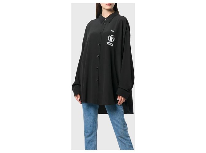 Camicia Balenciaga nera T.34 Nero - vista 7