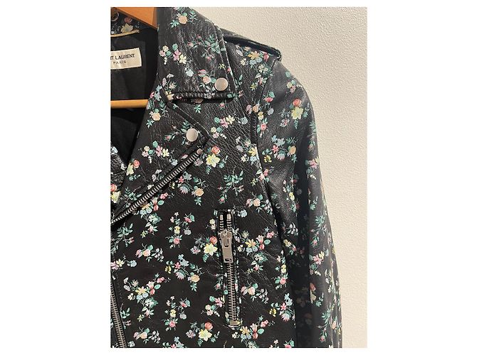 Autre Marque Perfecto Saint Laurent fleurs T.36 Schwarz - Ansicht 3