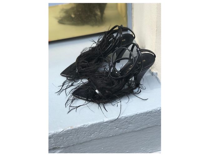 Autre Marque Sandali Saint Laurent neri T.36 Nero - vista 12