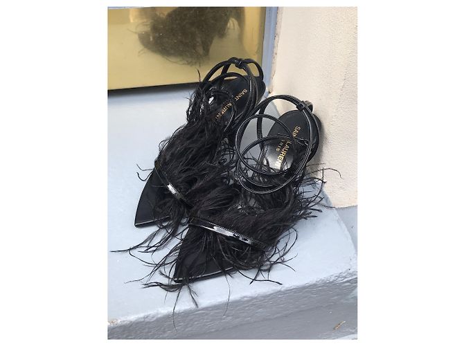 Autre Marque Sandali Saint Laurent neri T.36 Nero - vista 6