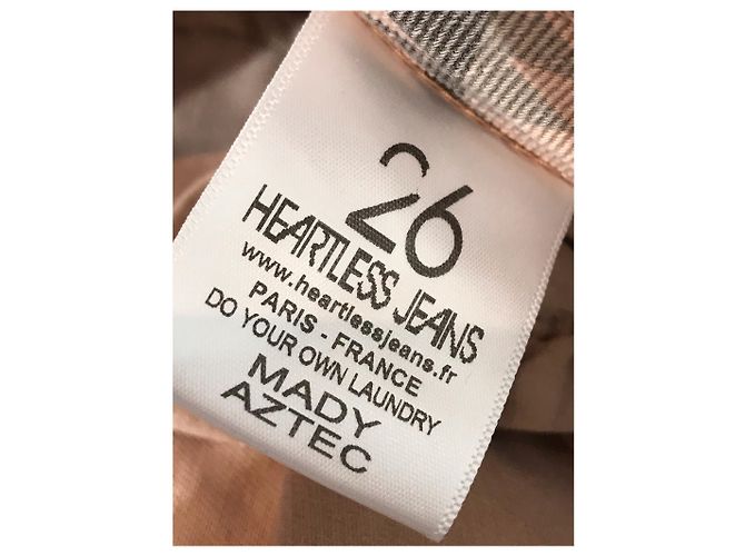 Autre Marque Jeans Heartless stampati T.26 Beige - vista 7