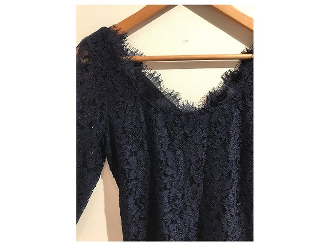 Abito Diane Von Furstenberg blu navy T.4 - vista 3