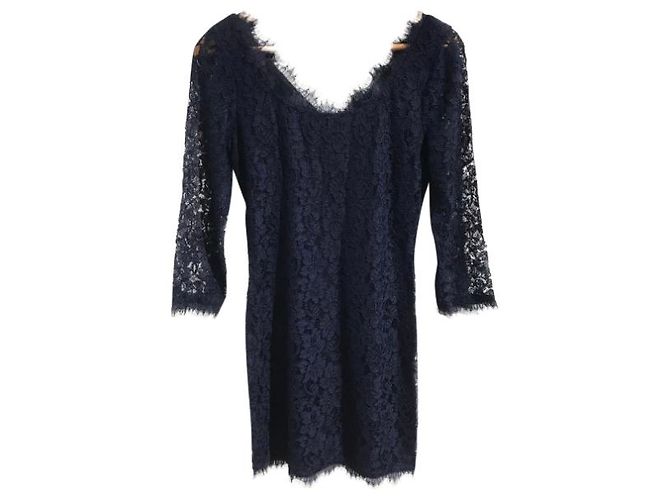 Abito Diane Von Furstenberg blu navy T.4 - vista 7