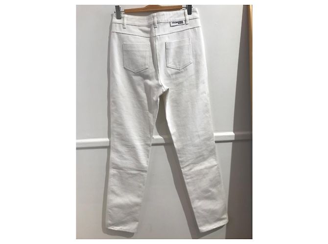 Courreges Courrèges Jeans aus weißer Baumwolle gerade Schnitt Größe 40 - Ansicht 4
