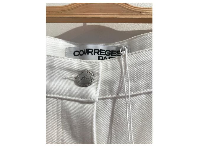 Courreges Courrèges Jeans aus weißer Baumwolle gerade Schnitt Größe 40 - Ansicht 7