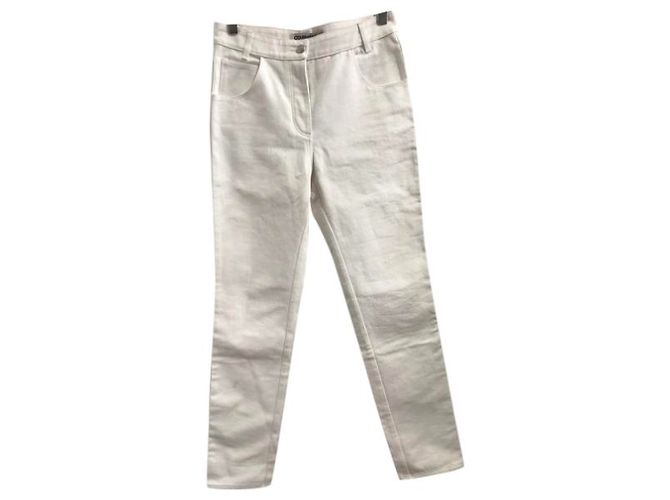 Courreges Courrèges Jeans aus weißer Baumwolle gerade Schnitt Größe 40 - Ansicht 8