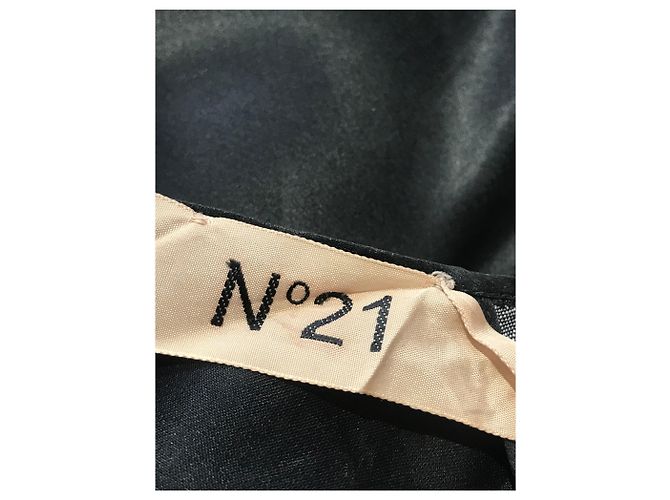 Autre Marque Abito midi N°21 in denim blu e seta - vista 3