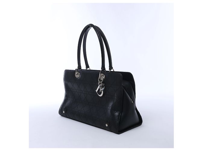 Borsa a tracolla Christian Dior East West Lady Dior in pelle Cannage, Nero - vista 2