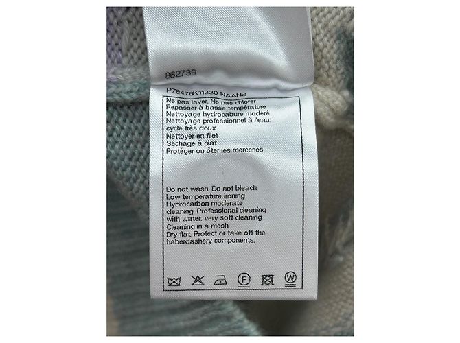 Chanel 24K Kaschmir Strickware Möwen und Wolken Motiv Mehrfarben - Ansicht 8