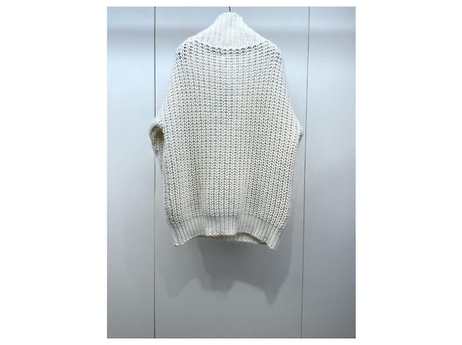 Autre Marque Dior Strickpullover aus weißer Wolle mit V-Ausschnitt Mehrfarben - Ansicht 2