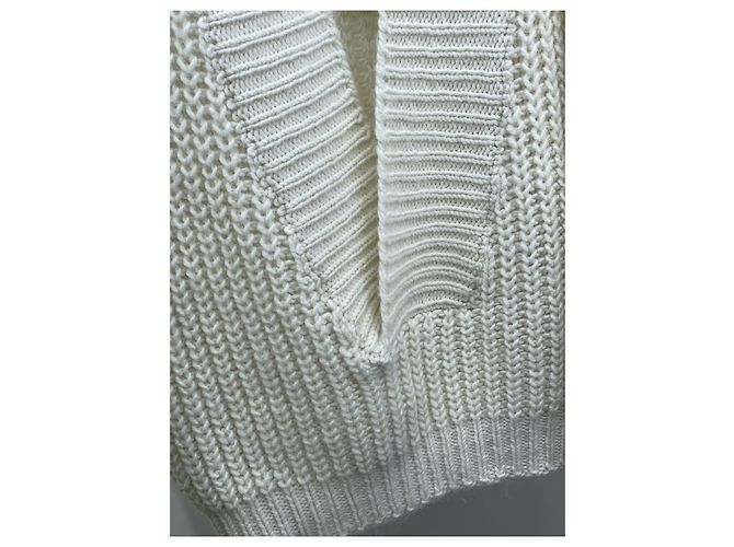 Autre Marque Dior Strickpullover aus weißer Wolle mit V-Ausschnitt Mehrfarben - Ansicht 3