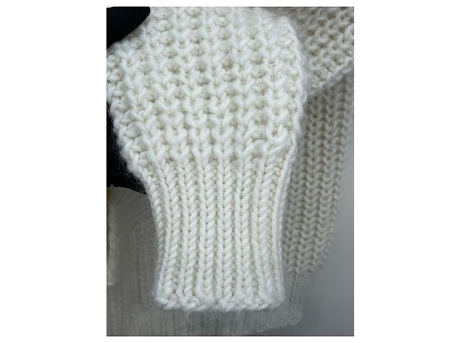 Autre Marque Dior Strickpullover aus weißer Wolle mit V-Ausschnitt Mehrfarben - Ansicht 4