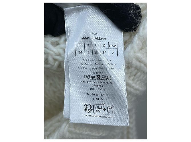 Autre Marque Dior Strickpullover aus weißer Wolle mit V-Ausschnitt Mehrfarben - Ansicht 6