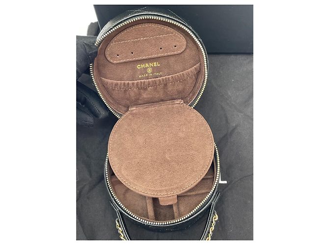 Bolsa de mão Chanel preta em couro de bezerro estilo caixa de joias Multicor - vista 5
