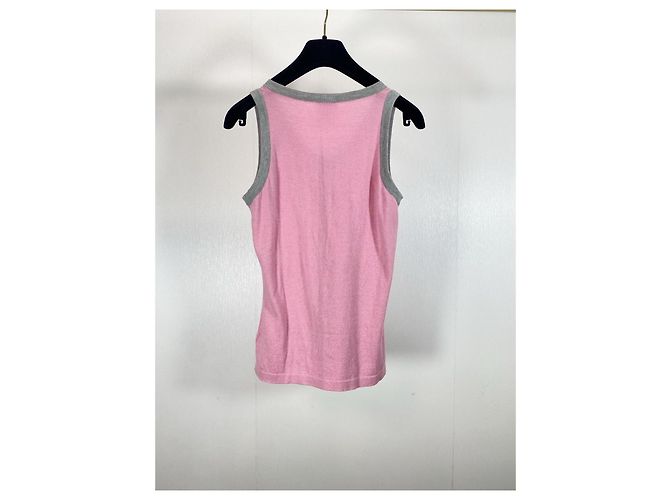 Top Camisola Chanel Rosa de Algodón con Botones Dorados Multicolor - vista 2