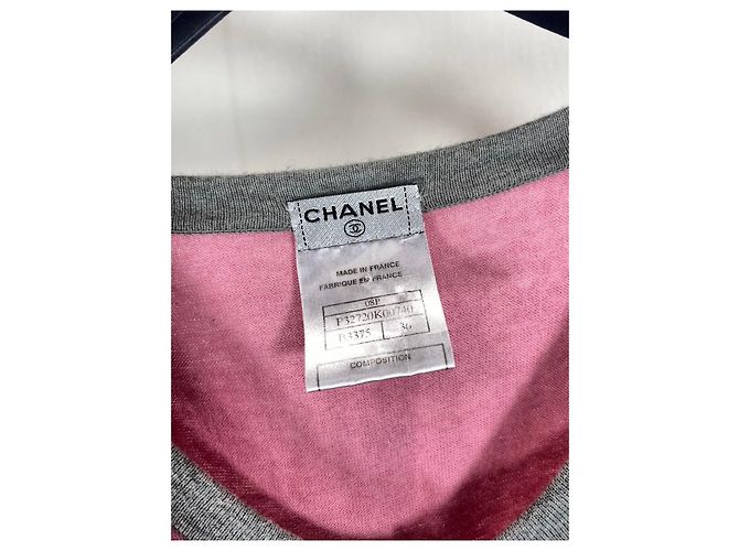 Top Camisola Chanel Rosa de Algodón con Botones Dorados Multicolor - vista 5