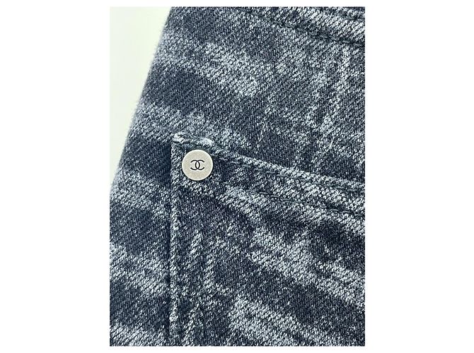 Vaqueros Chanel de Denim con Estampado de Cuadros Negro y Gris Talla 34 Multicolor - vista 4