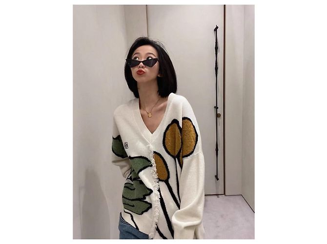 Jersey Loewe de algodón con intarsia floral Multicolor - vista 7