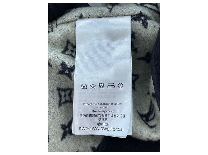 Abrigo Louis Vuitton de lana negro con cuello de piel desmontable Multicolor - vista 4