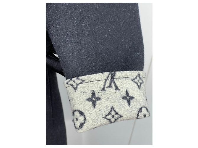 Abrigo Louis Vuitton de lana negro con cuello de piel desmontable Multicolor - vista 7