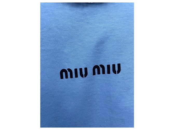 Top Miu Miu de algodón azul con strass XS Multicolor - vista 3