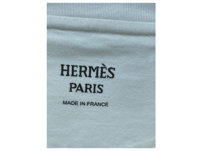 Hermès Baumwoll Oberteil Weiß Kurzarm Größe 36 Mehrfarben - Ansicht 5