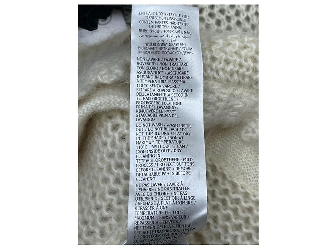 Gucci Strickjacke aus weißer Wolle mit Gänseblümchen Brosche Mehrfarben - Ansicht 6