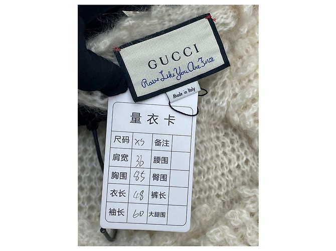 Gucci Strickjacke aus weißer Wolle mit Gänseblümchen Brosche Mehrfarben - Ansicht 7