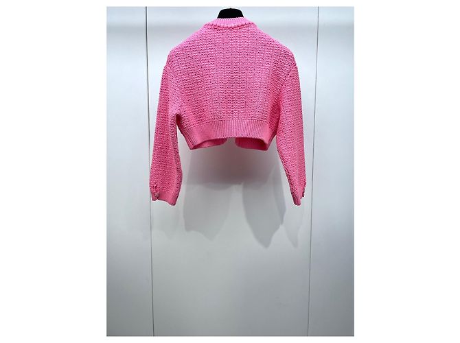 Cardigan Chanel Rosa de Algodão Coleção 22S Multicor - vista 2