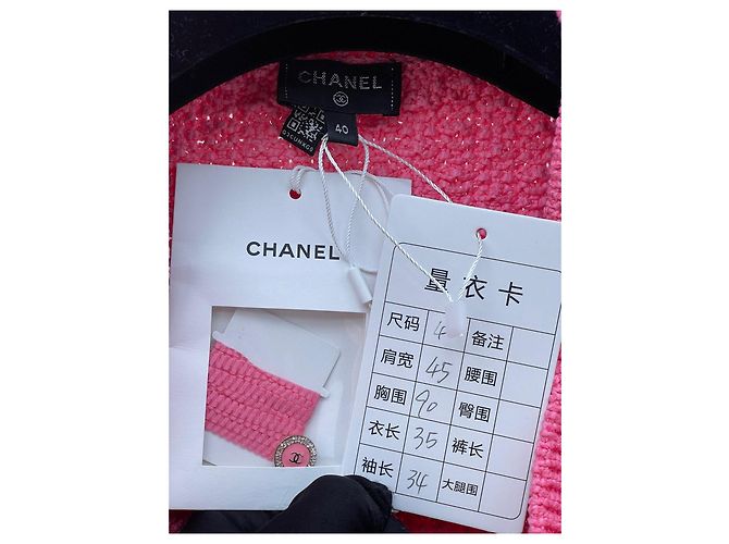 Cardigan Chanel Rosa de Algodão Coleção 22S Multicor - vista 5