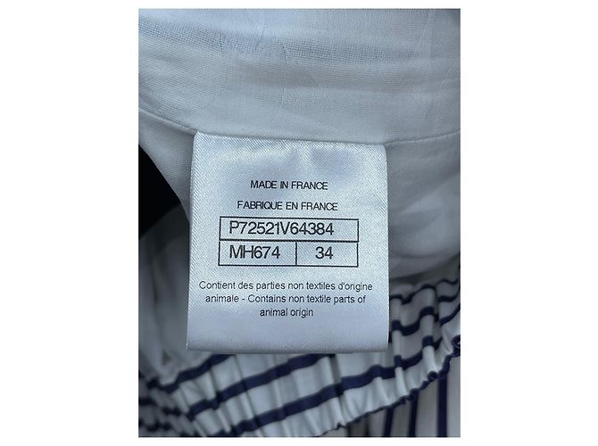 Top Chanel 22S a Righe Blu e Bianche in Cotone Multicolore - vista 6