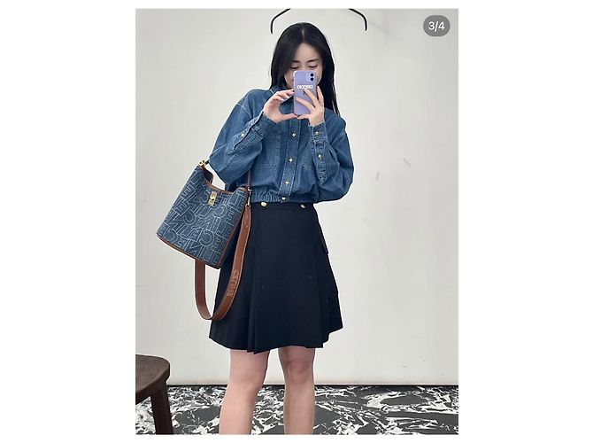 Camicia in denim Céline Blu XS Multicolore - vista 6