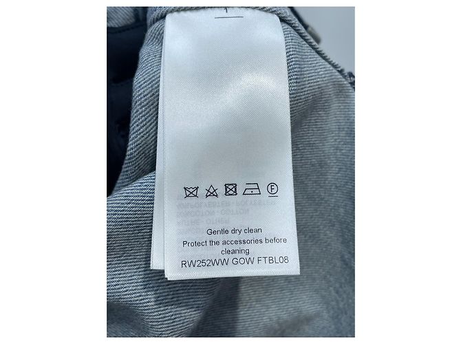 Top Louis Vuitton in Denim Blu con Logo Ricamato Multicolore - vista 6