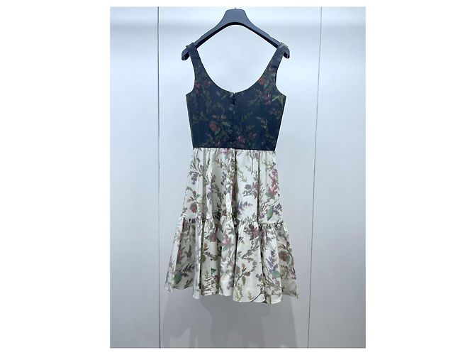 Abito Dior in seta con stampa floreale color-block Multicolore - vista 2