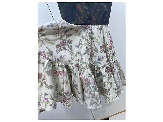 Abito Dior in seta con stampa floreale color-block Multicolore - vista 4