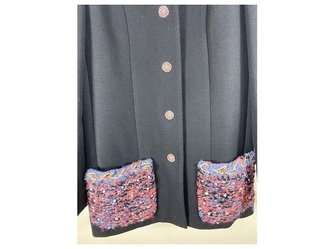 Chanel 22A Metiers d'Art Tweed Jacke Schwarz Mehrfarben - Ansicht 5