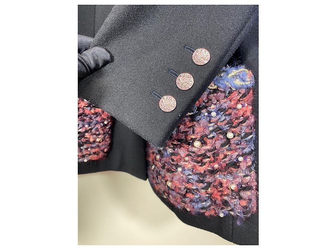 Chanel 22A Metiers d'Art Tweed Jacke Schwarz Mehrfarben - Ansicht 6