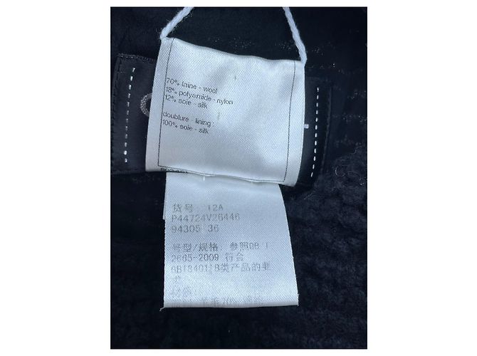 Chanel Kleid aus schwarzer Bouclé-Wolle Mehrfarben - Ansicht 6