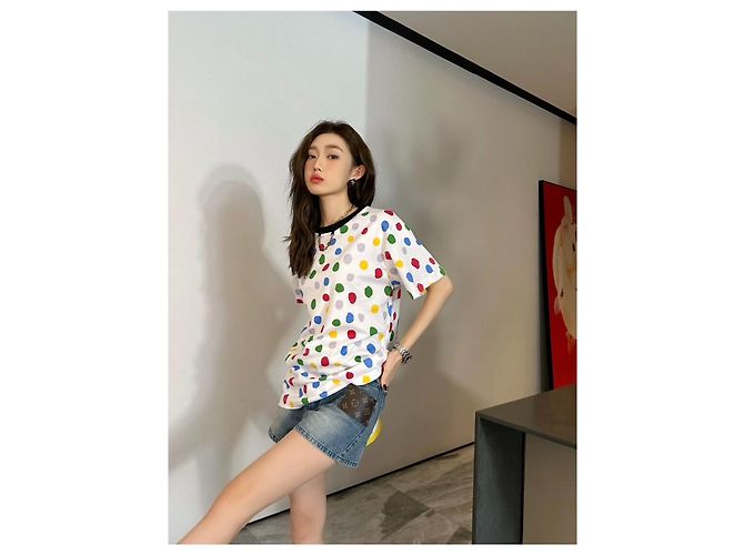 Top de algodón Louis Vuitton x Yayoi Kusama con estampado de lunares Multicolor - vista 5