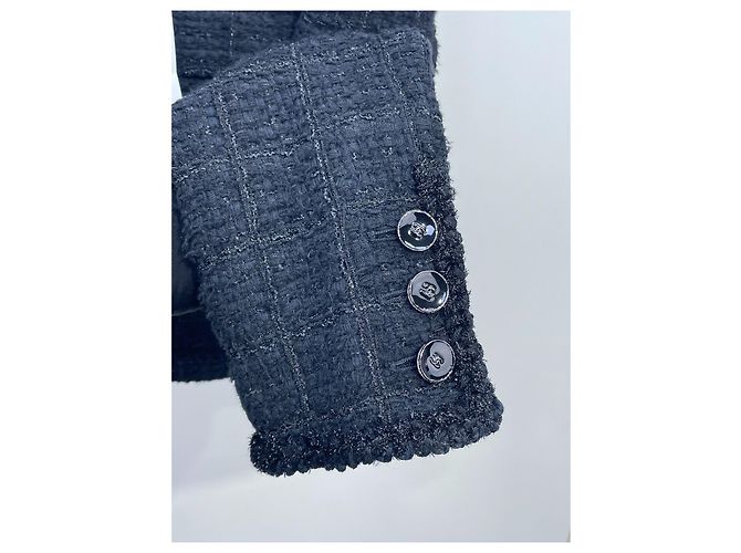 Chanel Jacke aus schwarzem Tweed Größe 34 Mehrfarben - Ansicht 5