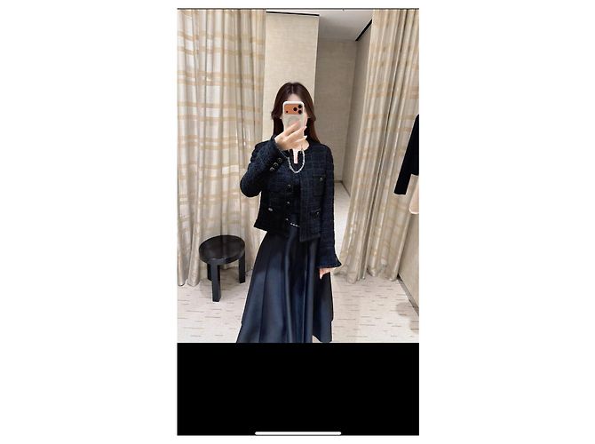 Chanel Jacke aus schwarzem Tweed Größe 34 Mehrfarben - Ansicht 8