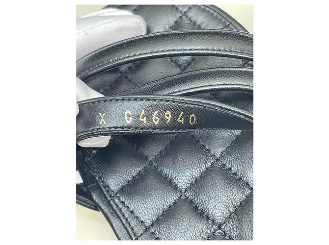 Sandali Chanel Neri in Tessuto con Cinturino a Nastro Double-C Taglia 36 Multicolore - vista 7
