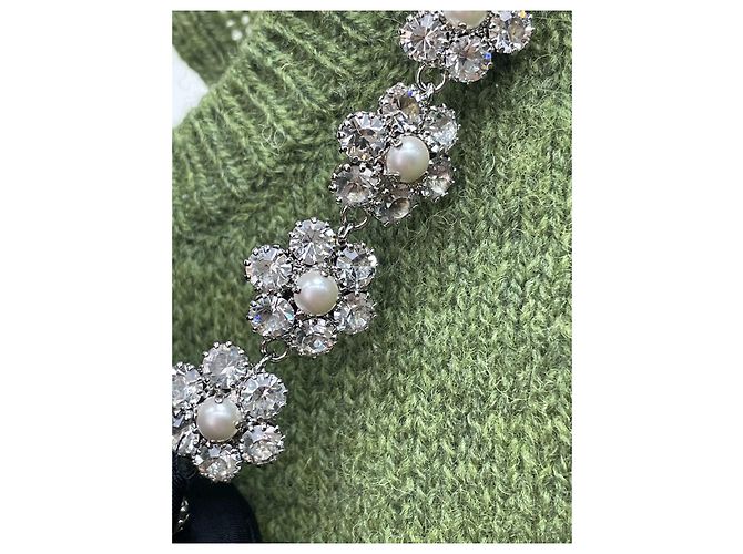 Miu Miu Strickweste aus Wolle mit Perlen und Strass Mehrfarben - Ansicht 5