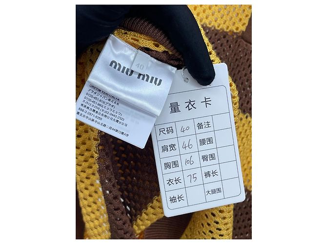 Polo de punto mesh en seda Miu Miu Multicolor - vista 7