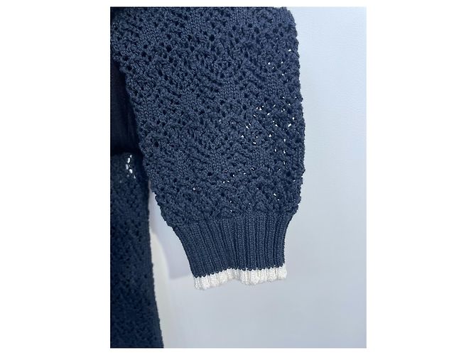 Chanel 24P Baumwollkleid Schwarz Color-Block Größe 36 Mehrfarben - Ansicht 3