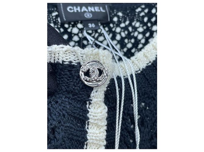 Chanel 24P Baumwollkleid Schwarz Color-Block Größe 36 Mehrfarben - Ansicht 5