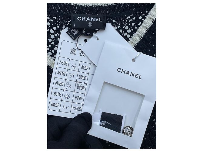 Chanel 24P Baumwollkleid Schwarz Color-Block Größe 36 Mehrfarben - Ansicht 7